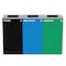 Alpine Industries 87 Gal. 3-Stream Black Steel Square Open Top Trash Can Compost and Blue Recycling Station ALP4450-BLK-KIT14 - alternate 1